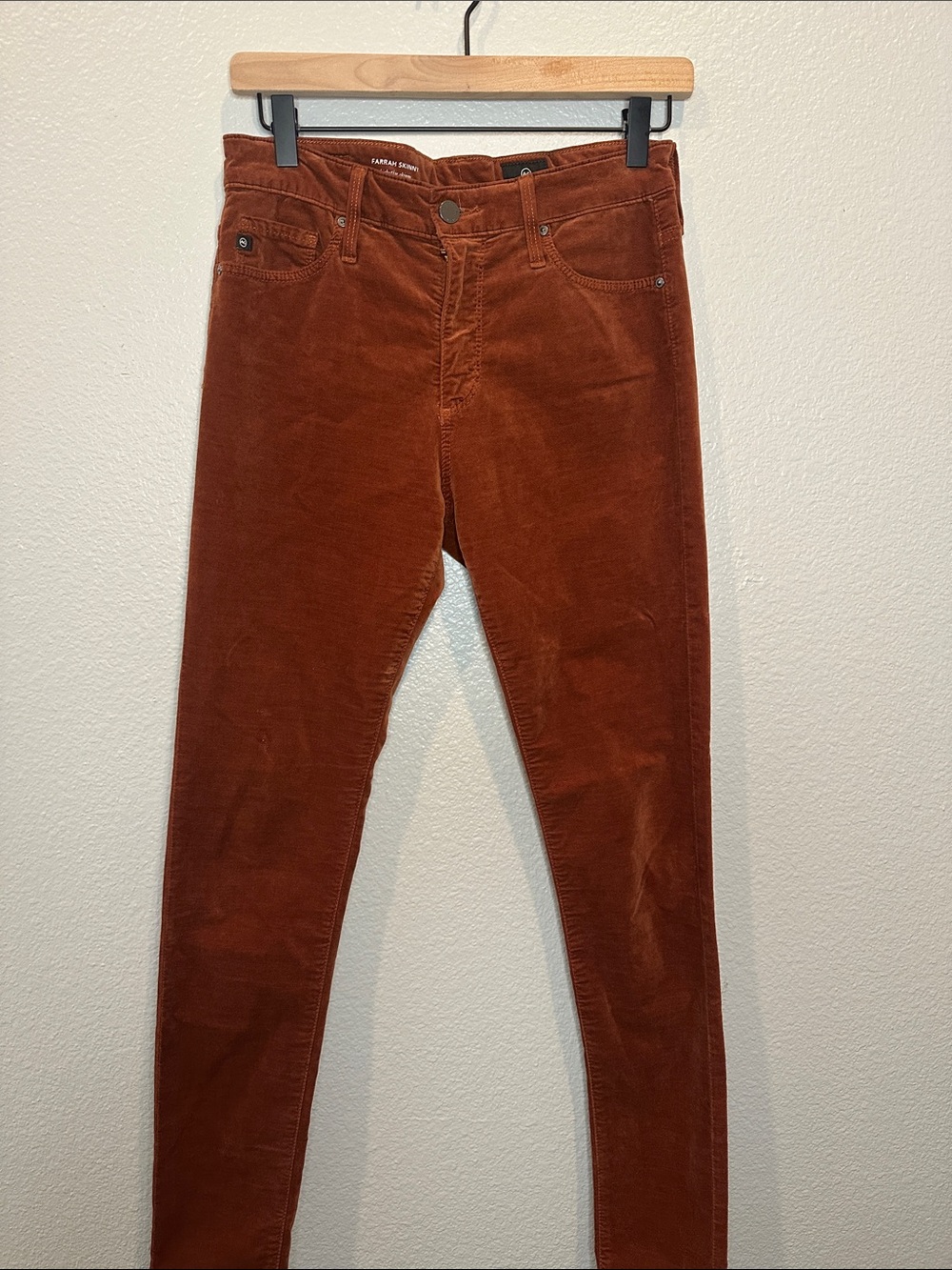 AG Farrah Skinny High Rise Pants Rust Terracotta Size 27R